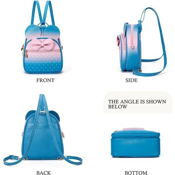 Bowknot Polka Dot Mini Backpack And Convertible Shoulder Bag Purse for Women - Picture 5 of 7